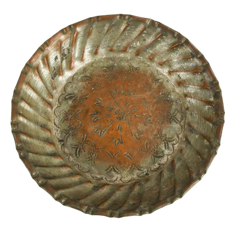 Antique Four-Piece Copper and Tin Décor Items-3