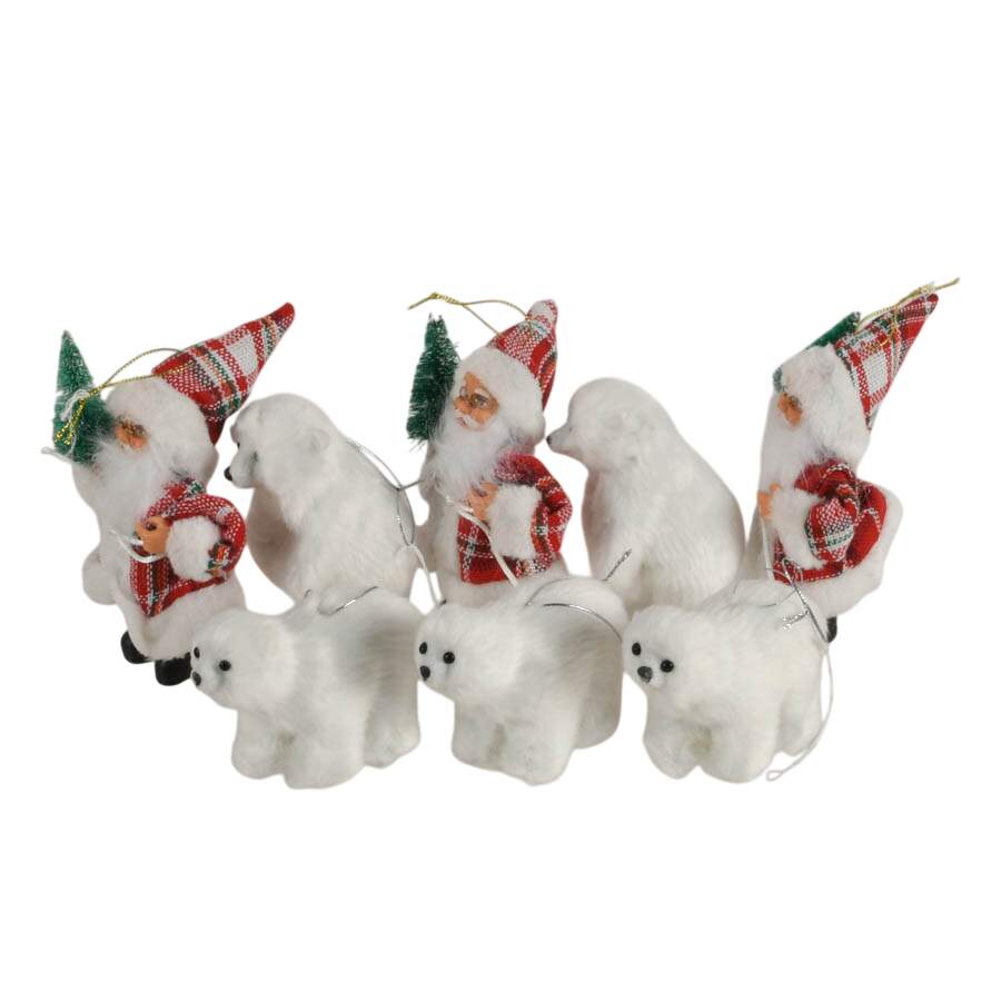 Set of Eight Santa and Bear Ornaments-2