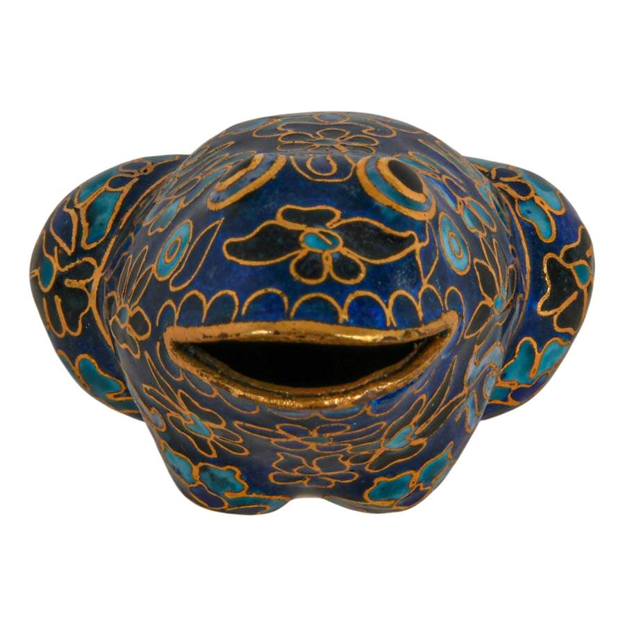 Two-Piece Chinese Brass Cloisonné Pieces-3
