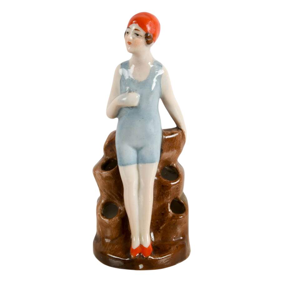 Art Deco Bathing Beauty Hat Pin Holder-1