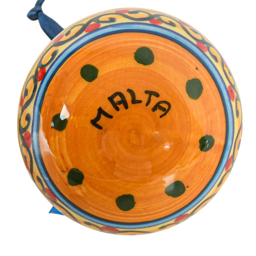 5 Hand-Painted Maltese Geometric Holiday Ornaments-6