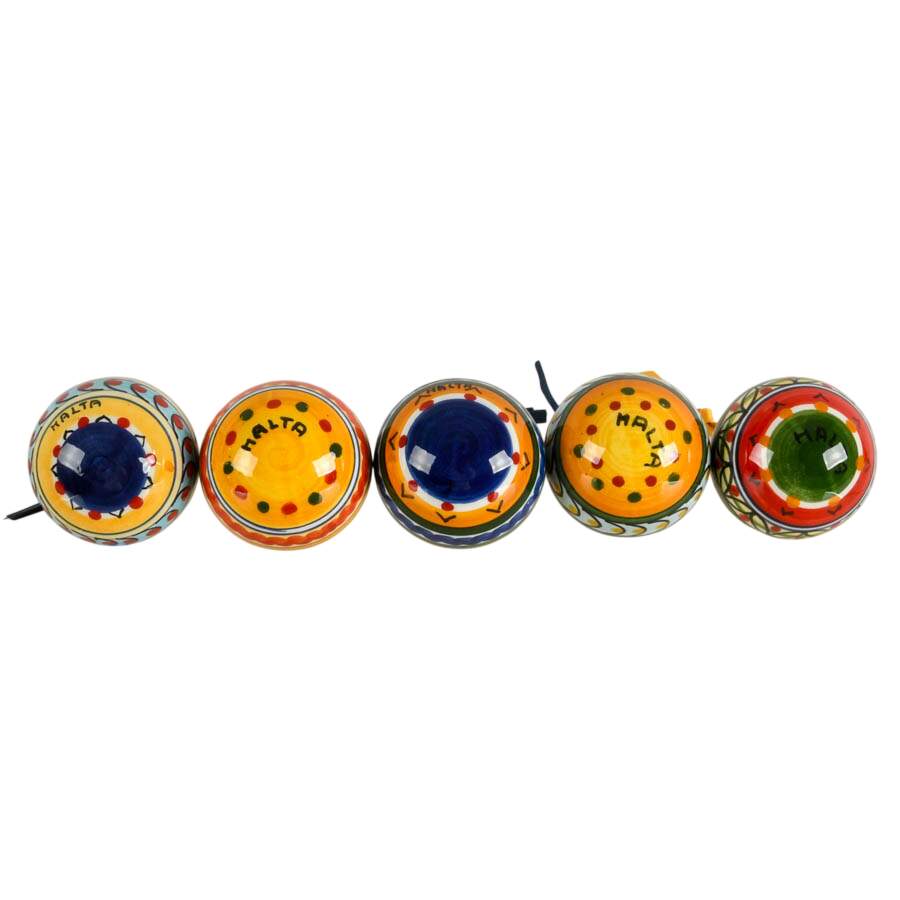 5 Hand-Painted Maltese Geometric Winter Ornaments-5