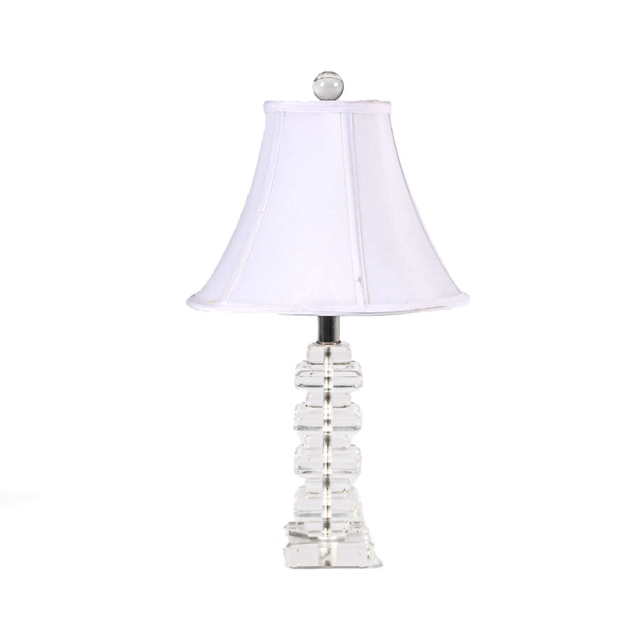 Mid-Century Modern Lucite Square Block Tier Table Lamp-1