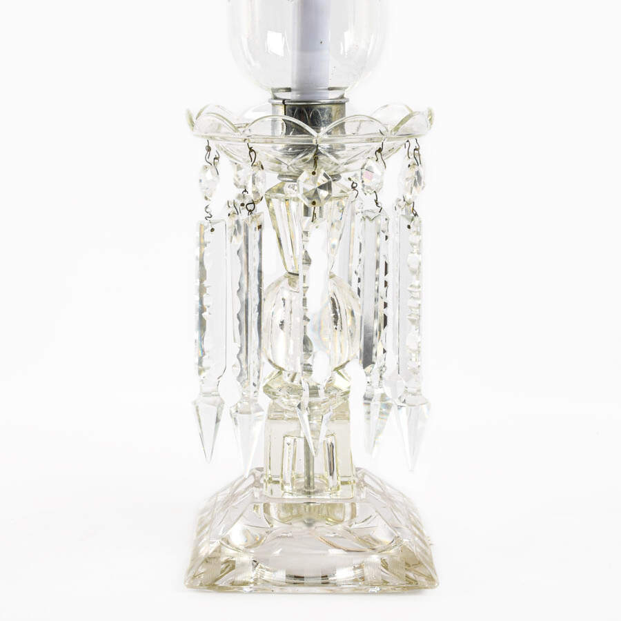 Pair of Crystal Hurricane Table Lamps-5