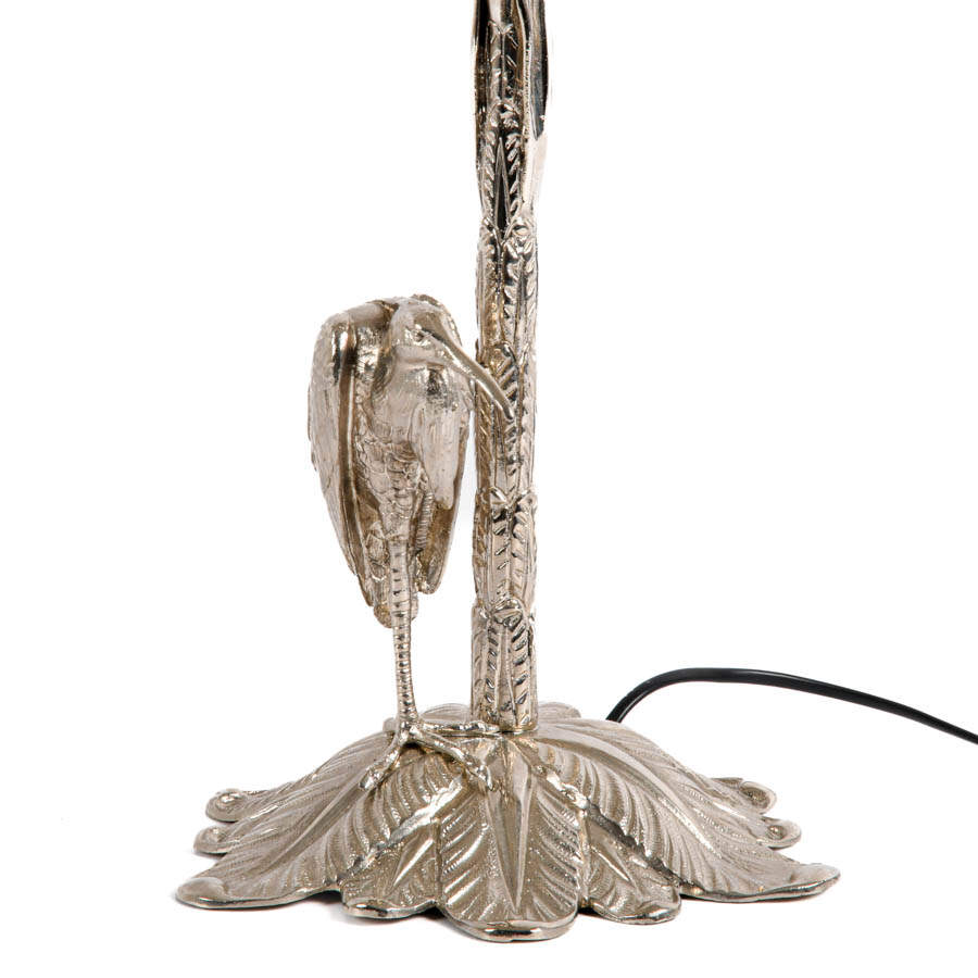 Ornate Metal Willow and Heron Table Lamp-2