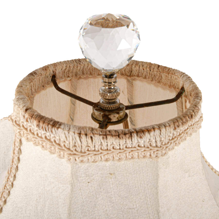 Antique Pair of Bohemian Glass Luster Table Lamps with Shades-8