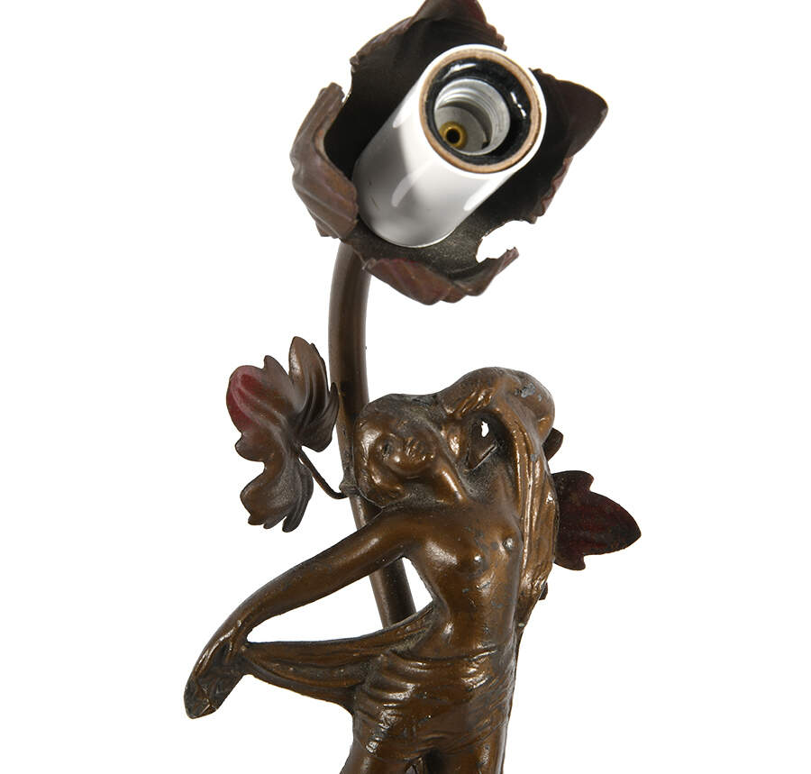 Pair of Art Nouveau Figural Lady Lamps-3