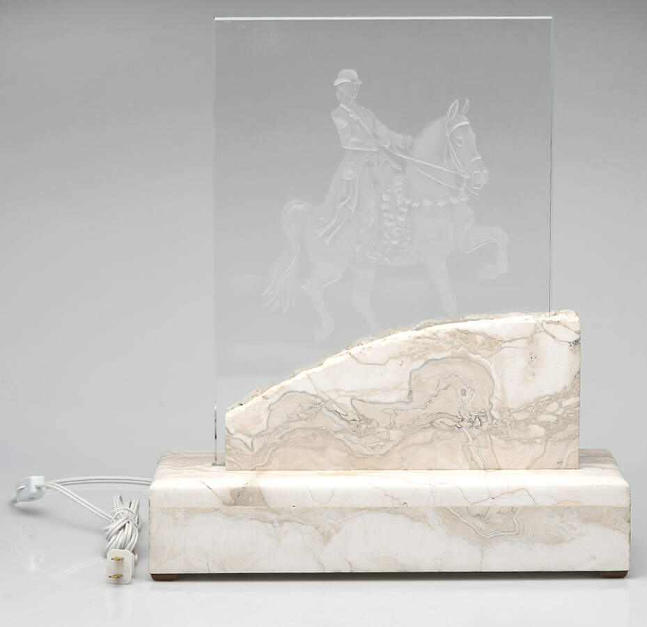 Benson/Lane Design Studio Etched Glass Table Lamp-2