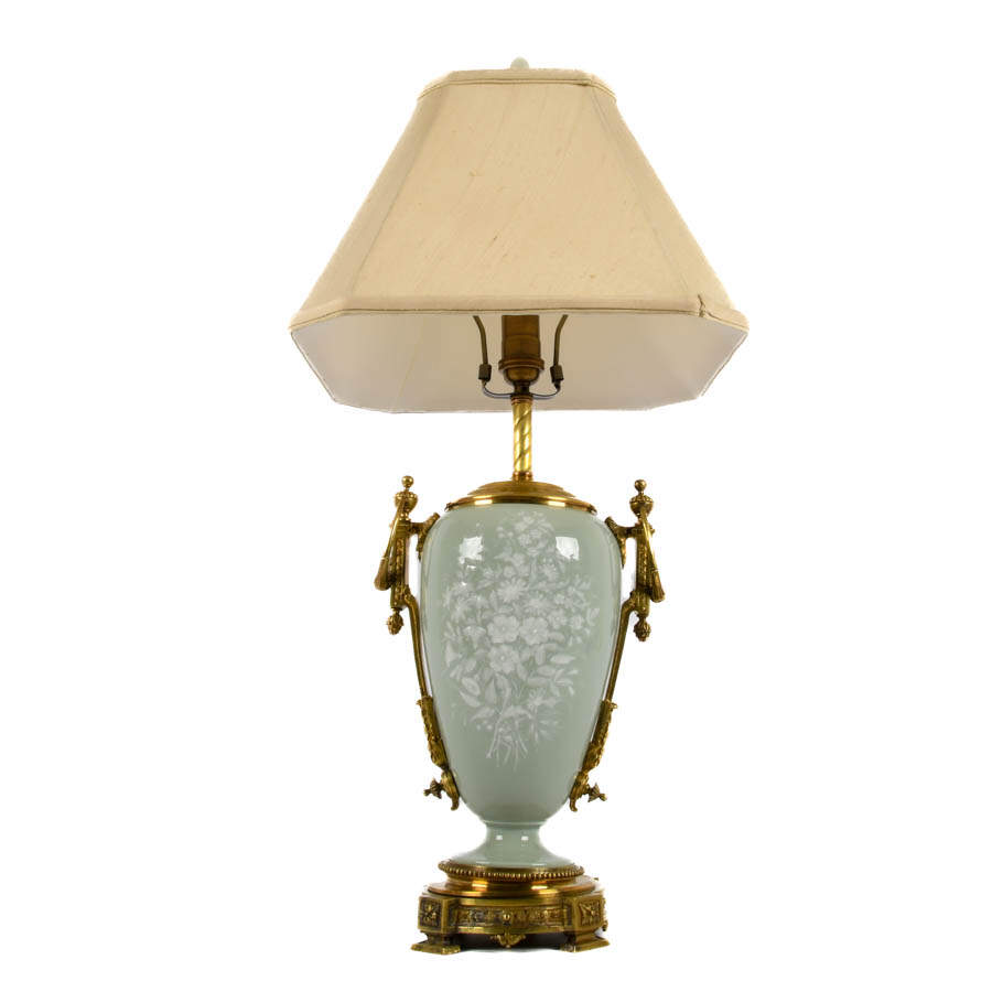 French Pâte-sur-Pâte Table Lamp-5