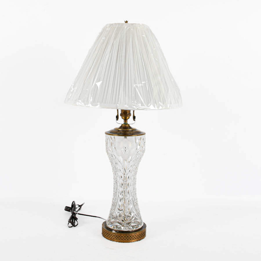 Cut Crystal and Brass Table Lamp-1