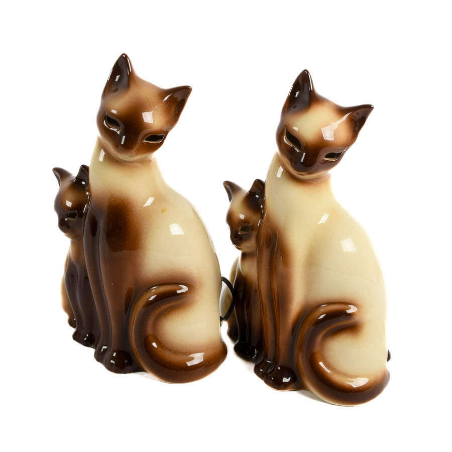 Pair of Mid-Century Modern Kron Siamese Kitten TV Lamps-6