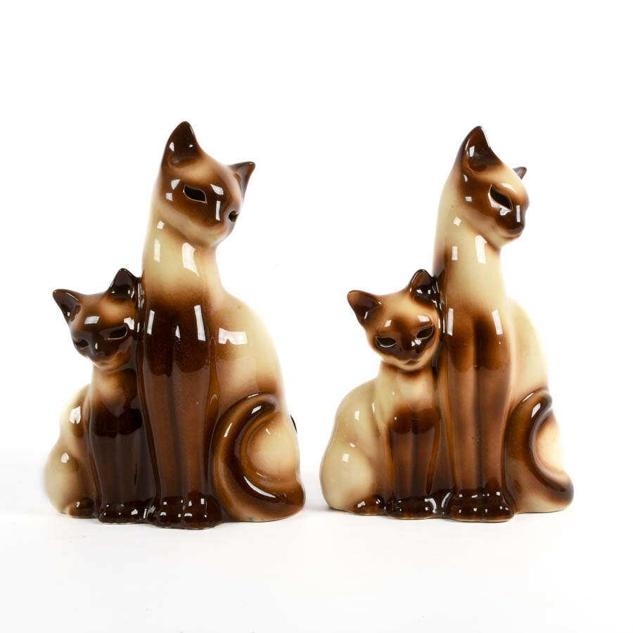 Pair of Mid-Century Modern Kron Siamese Kitten TV Lamps-1