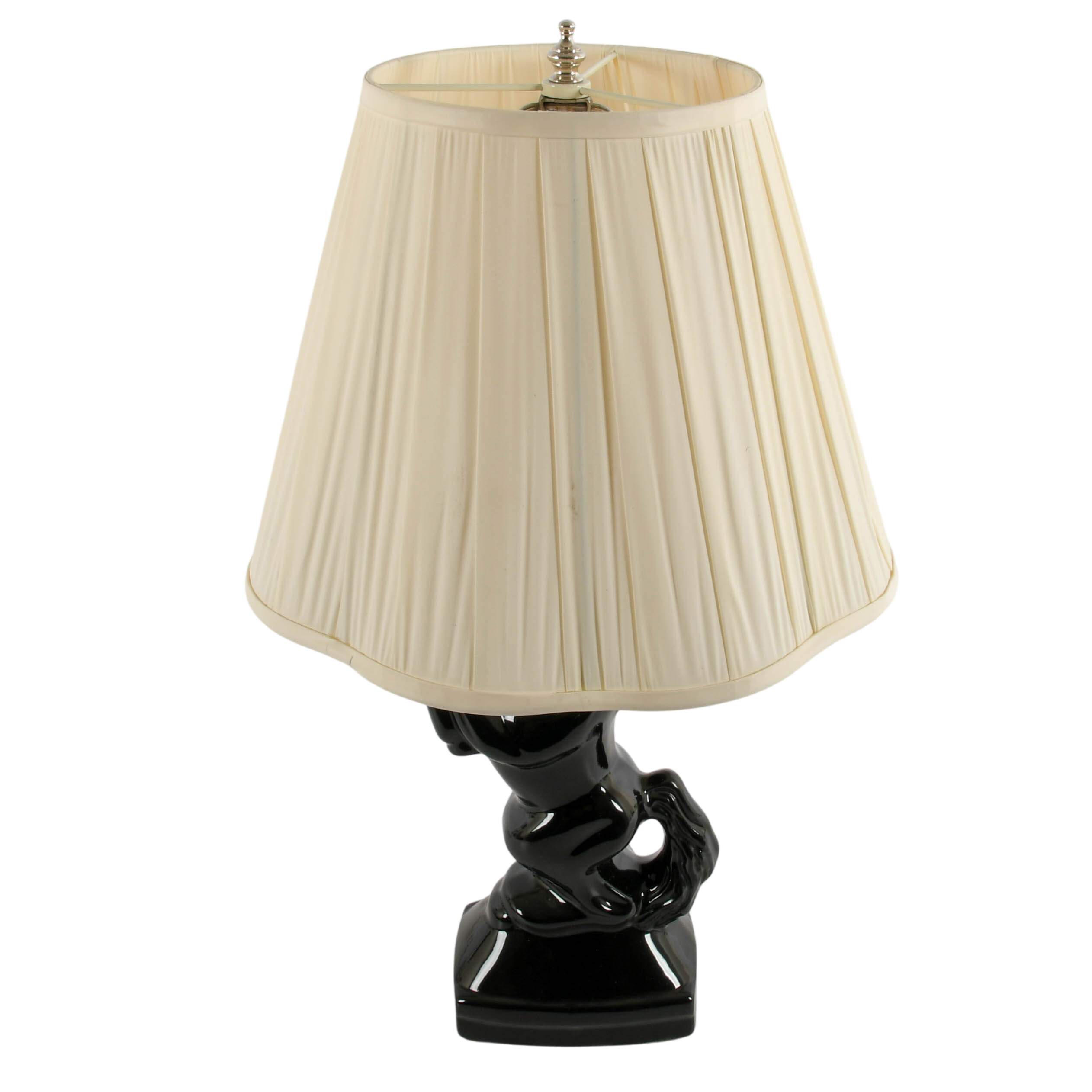 Mid-Century Modern Ceramic Horse TV Table Lamp-4