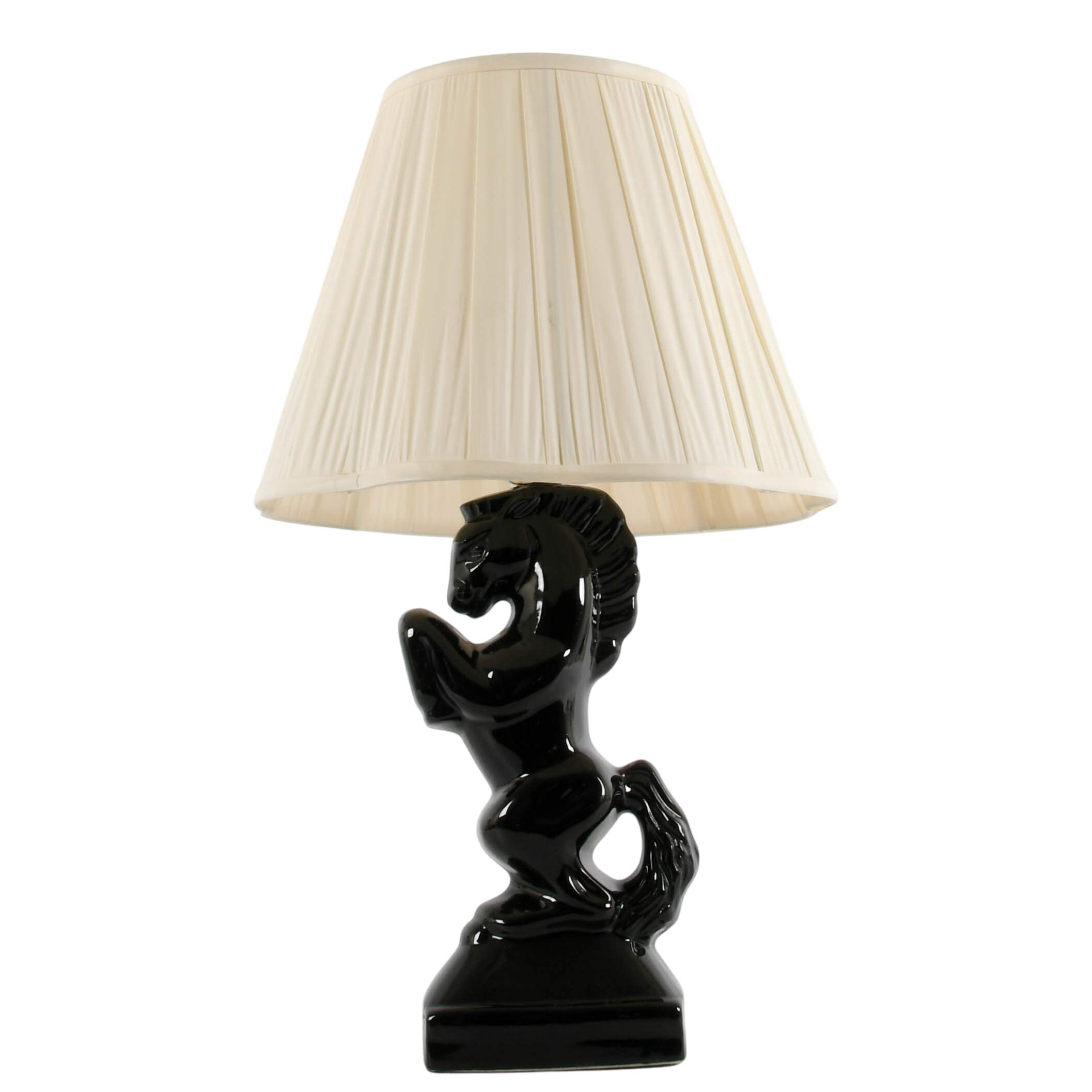Mid-Century Modern Ceramic Horse TV Table Lamp-2
