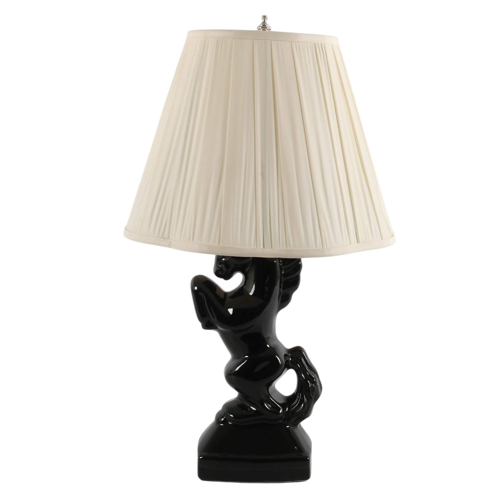 Mid-Century Modern Ceramic Horse TV Table Lamp-1
