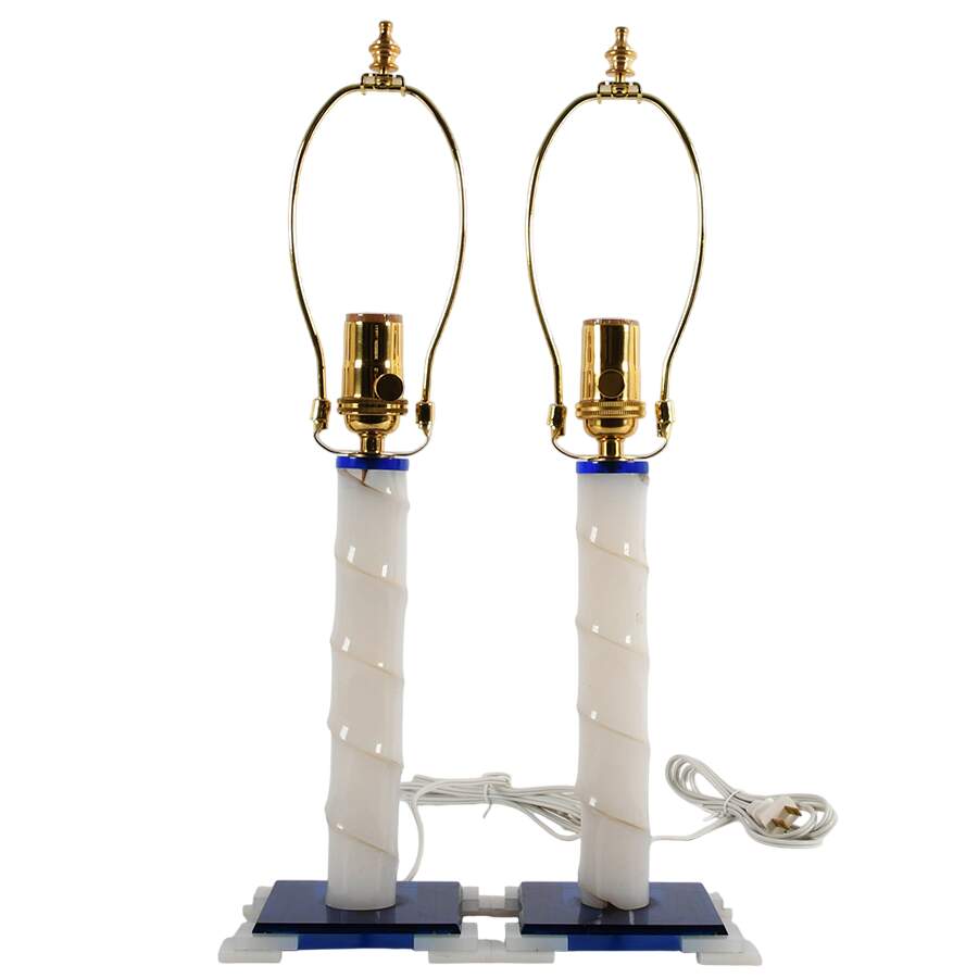 Matched Pair of Art Deco Acrylic Table Lamps-1