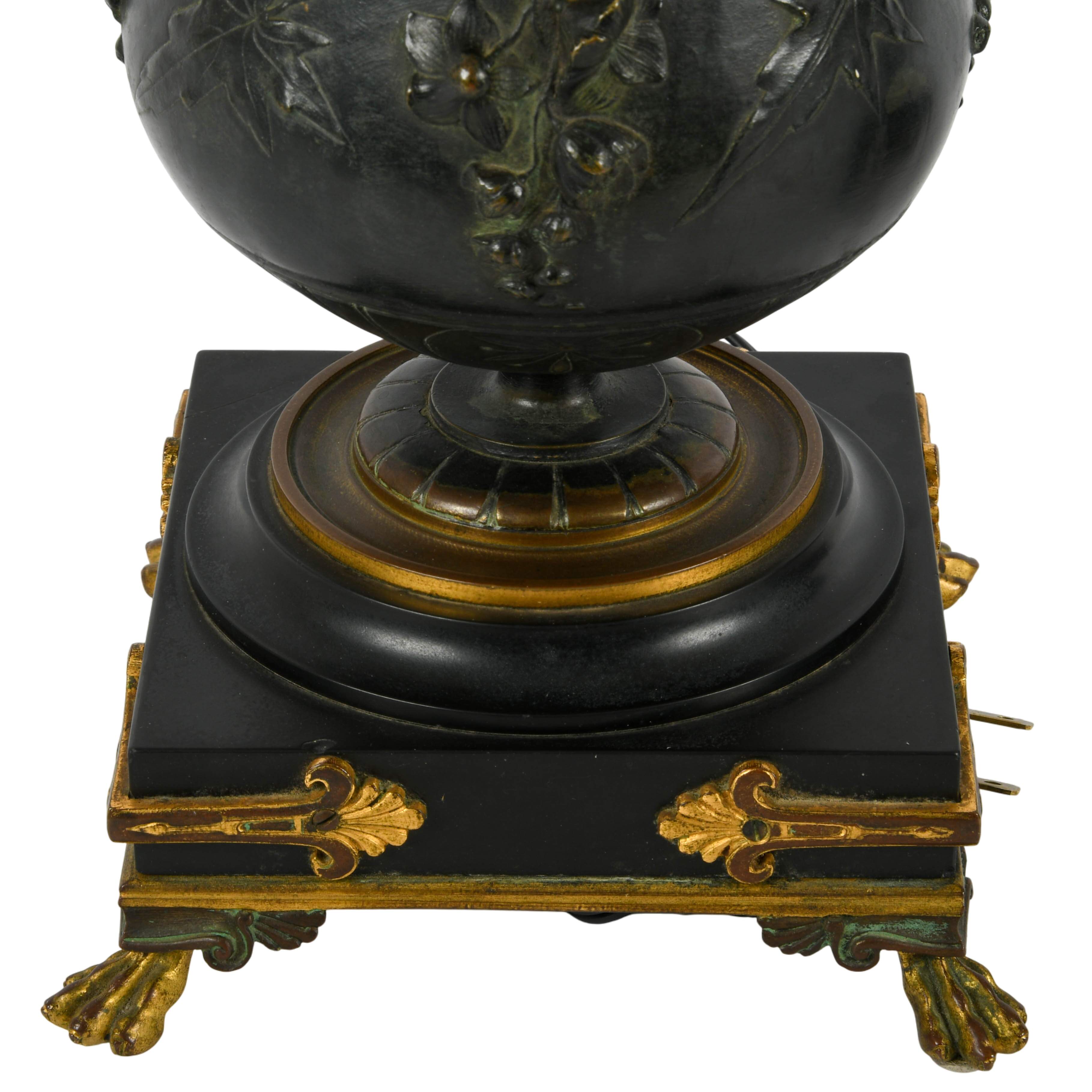 Pair of Bronze Egyptian Revival Table Lamps-5