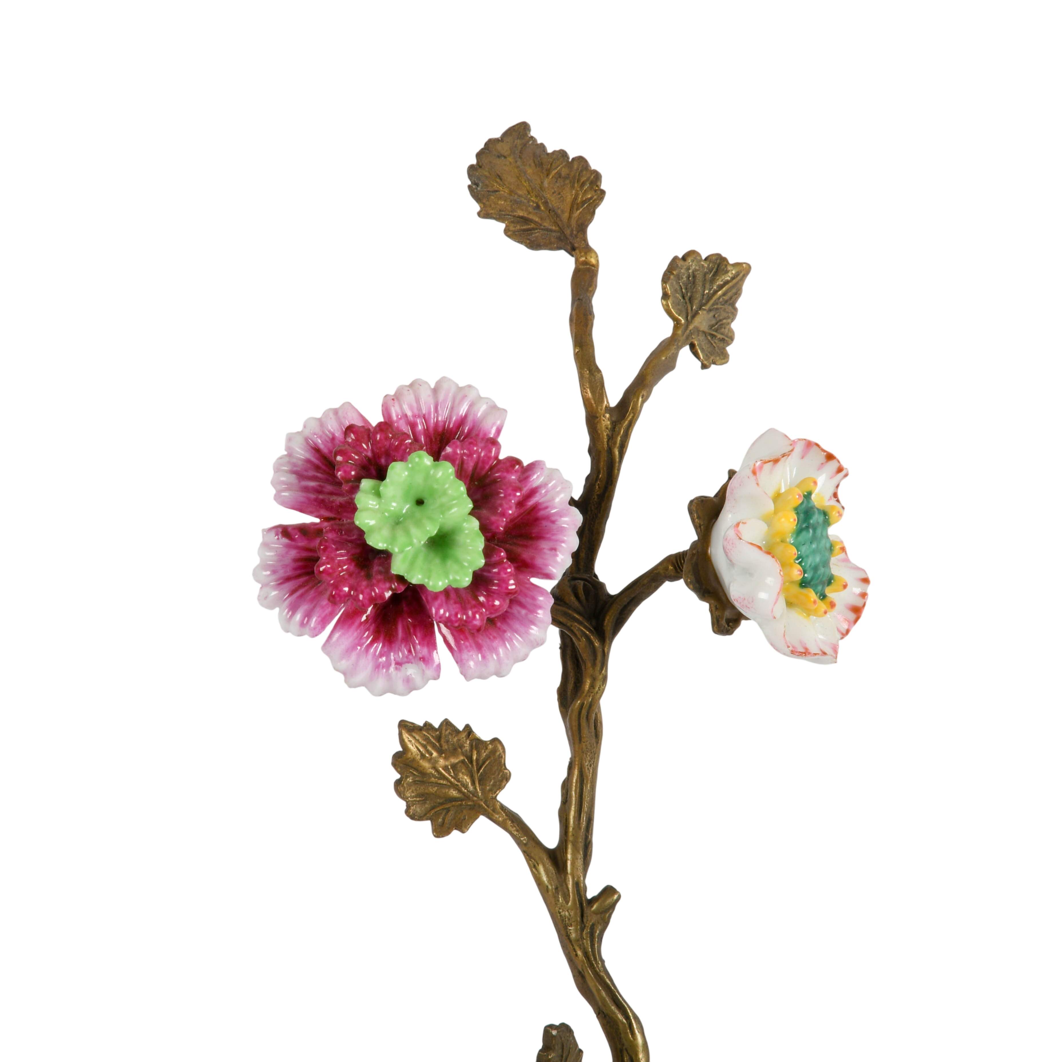 Matched Pair of Porcelain and Gilt Castilian Bird Wall Sconces-5