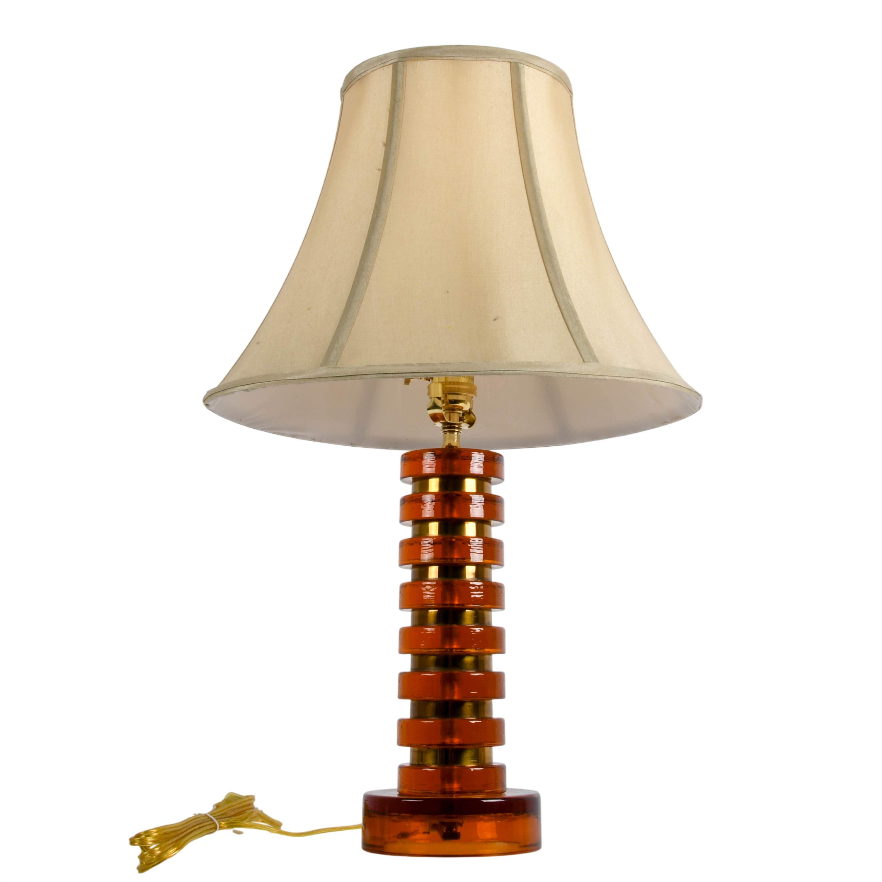Mid-Century Modern Amber Lucite Table Lamp-2