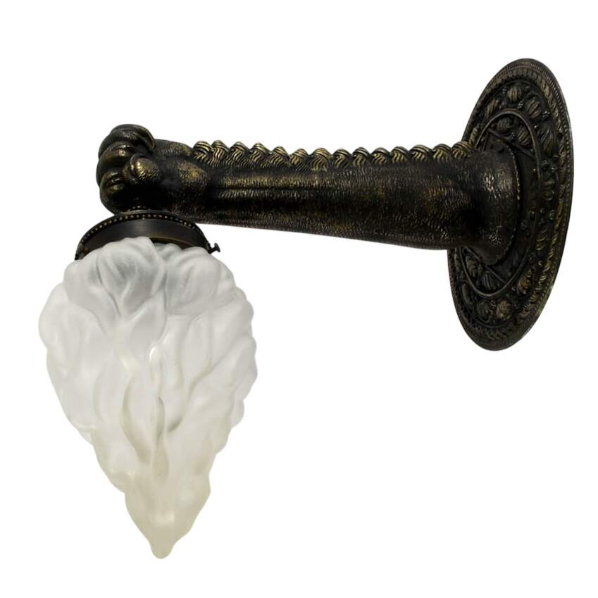 Ornate Cast Iron Figural Hand Form Wall Sconce-8