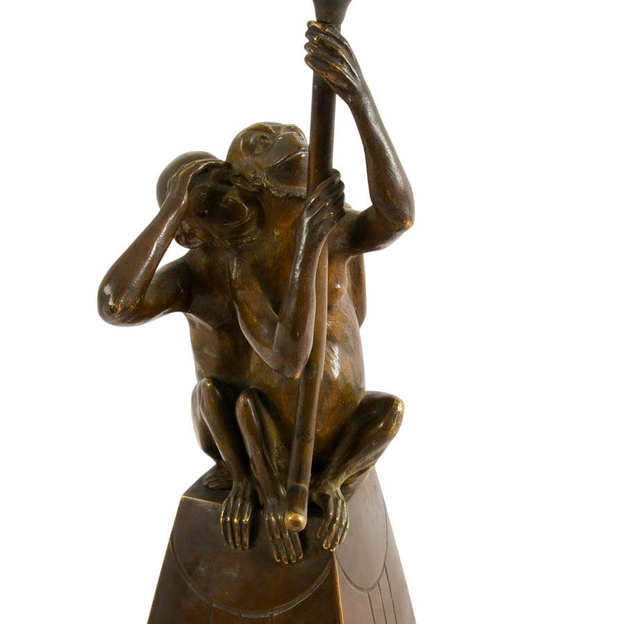 Bronzed Monkey Themed Table Lamp-5