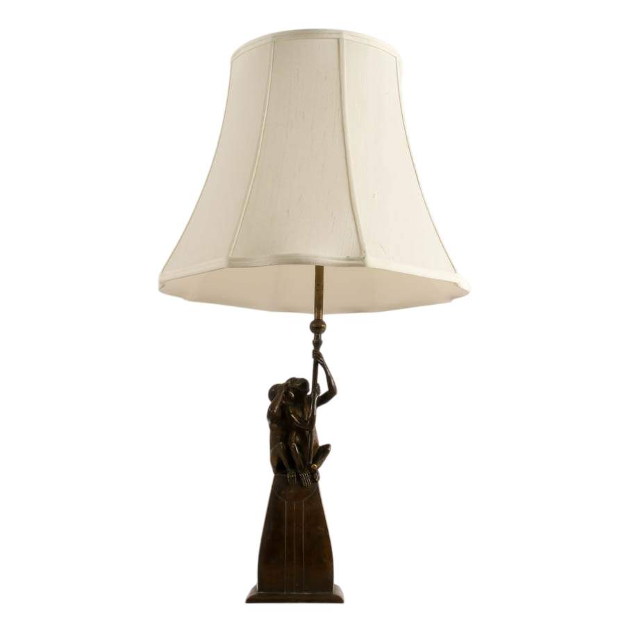 Bronzed Monkey Themed Table Lamp-2
