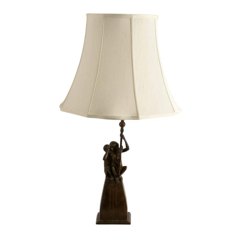 Bronzed Monkey Themed Table Lamp-1