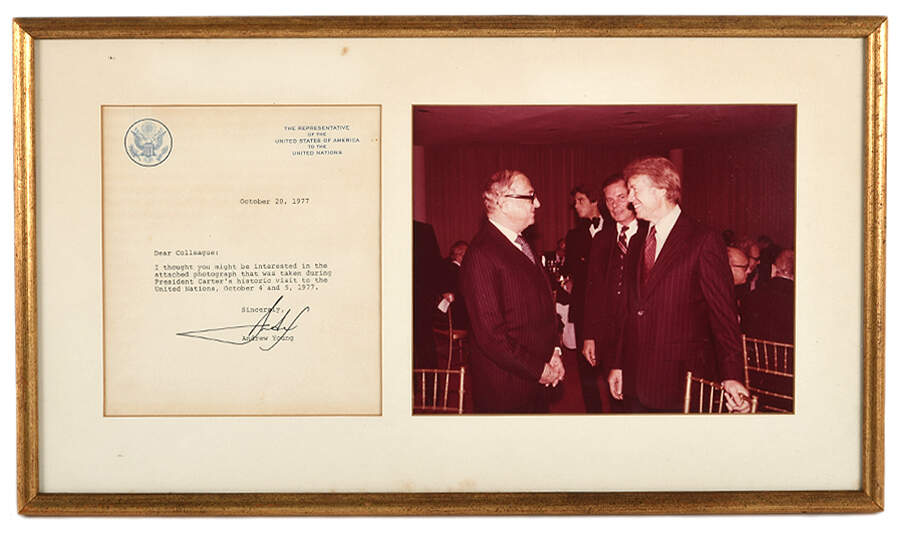Autographed Andrew Young Letter and President Jimmy Carter Photograph-1