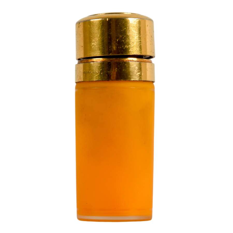French Gilt Metal Frosted Orange Glass Piston Pump Atomizer-3