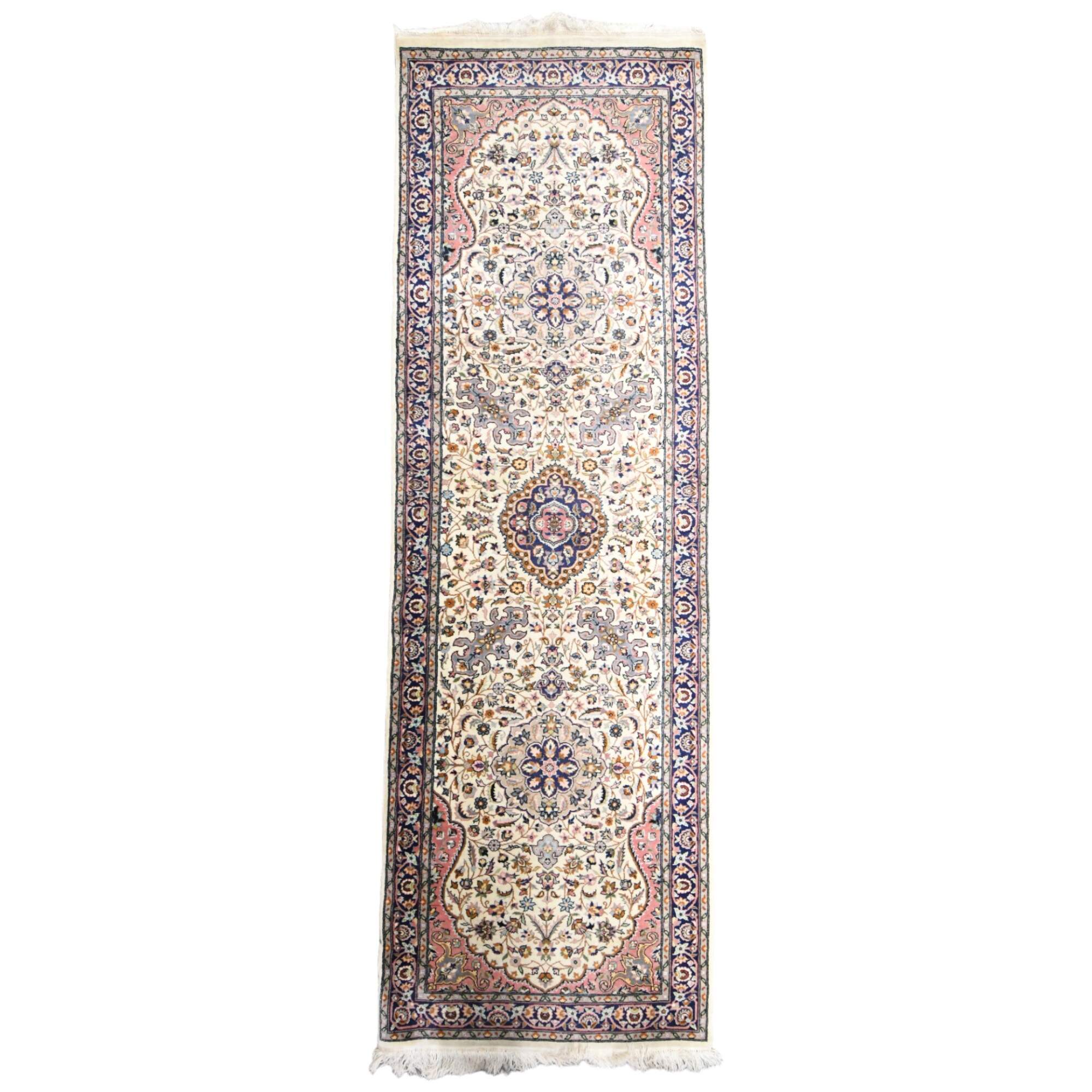 Persian Lachak Toranj Medallion Wool Runner Rug-1