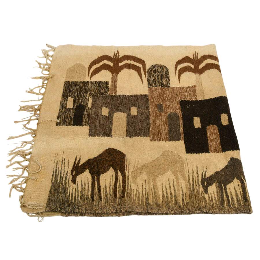 Handwoven Pictorial Navajo Wool Rug-2
