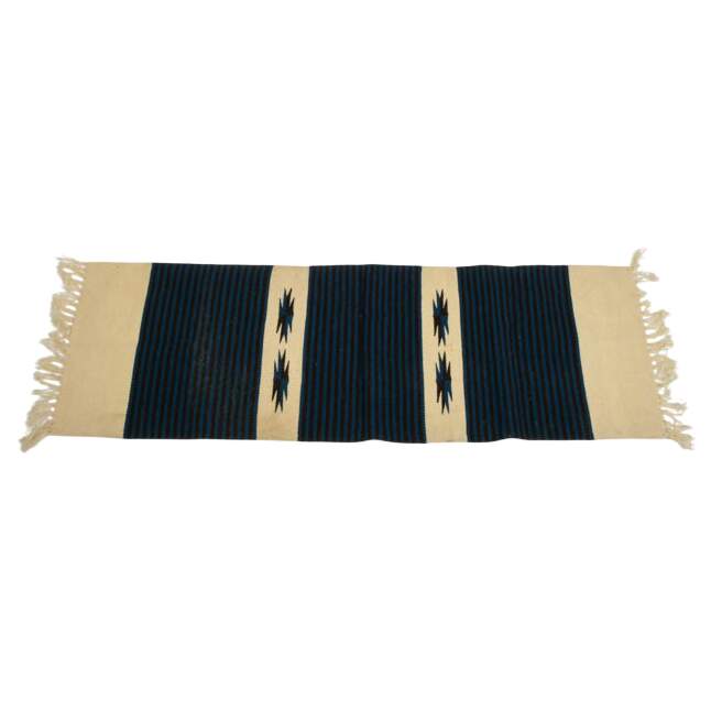 Handwoven Wool Chimayo Navajo Rug-1