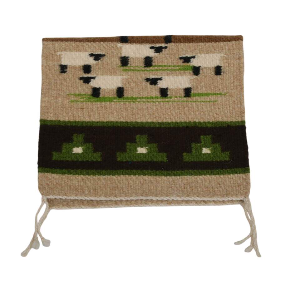 Handwoven by Ella Charly Cottonwood Wool Pictorial Landscape Navajo Rug-2