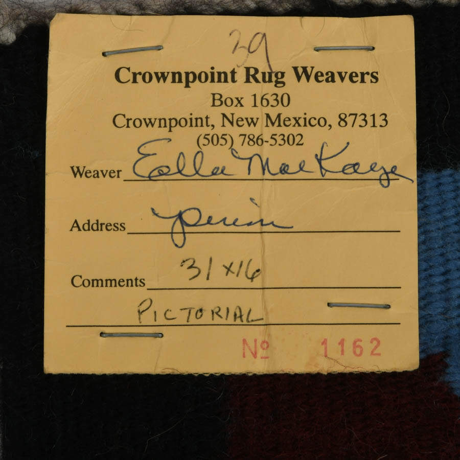 Handwoven by Ella Mae Kage Wool Pictorial Farm Navajo Rug-5