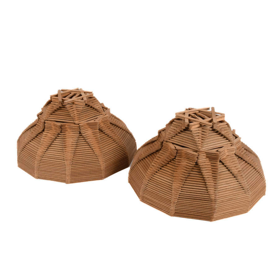Pair of Tramp Art Popsicle Lamp Shades-4