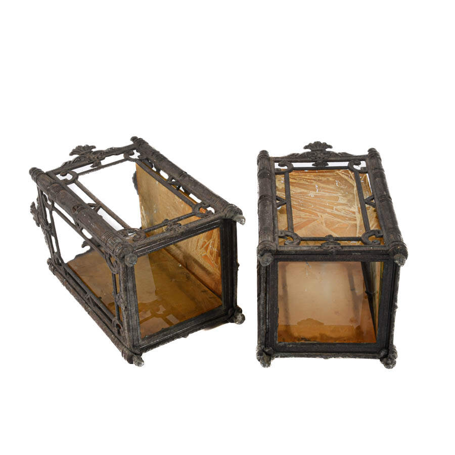 Pair of Four Panel Gothic-Style Hanging Light Cover-5