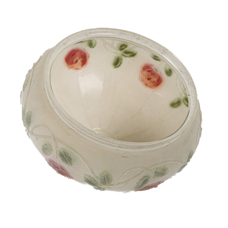 Frosted and Floral Inverted Glass Dome Ceiling Shade-5