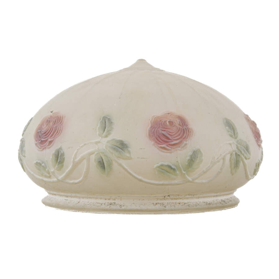 Frosted and Floral Inverted Glass Dome Ceiling Shade-4