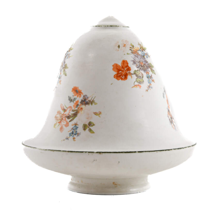 Dresden Flowers Custard Glass Bell Lamp Shade-3