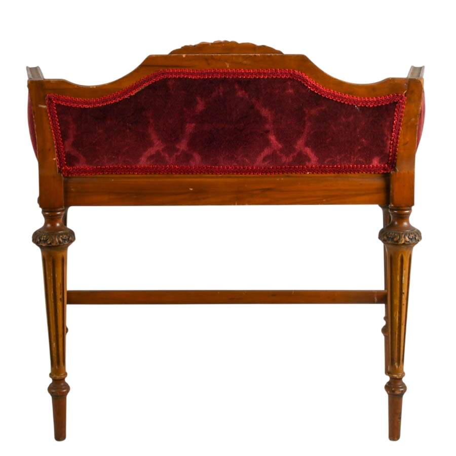 Antique English Wood Settee with Hand-Painted Details-2