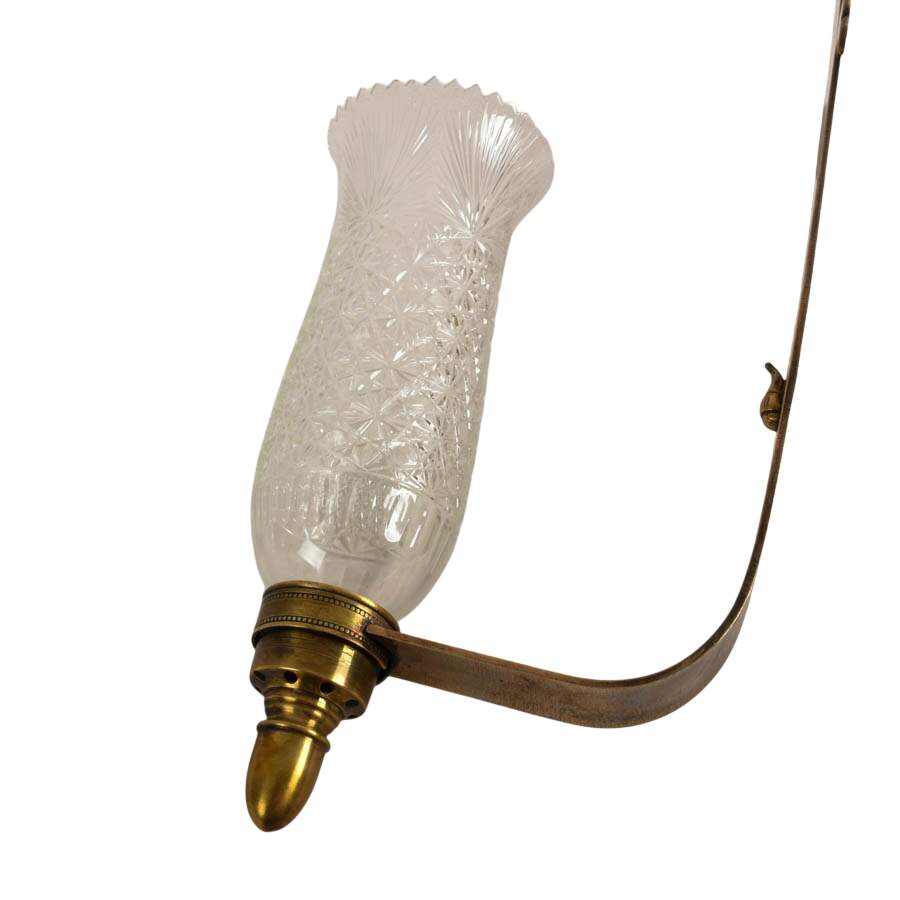 Brass Candle Wall Sconce with Glass Hurricane Shade-8
