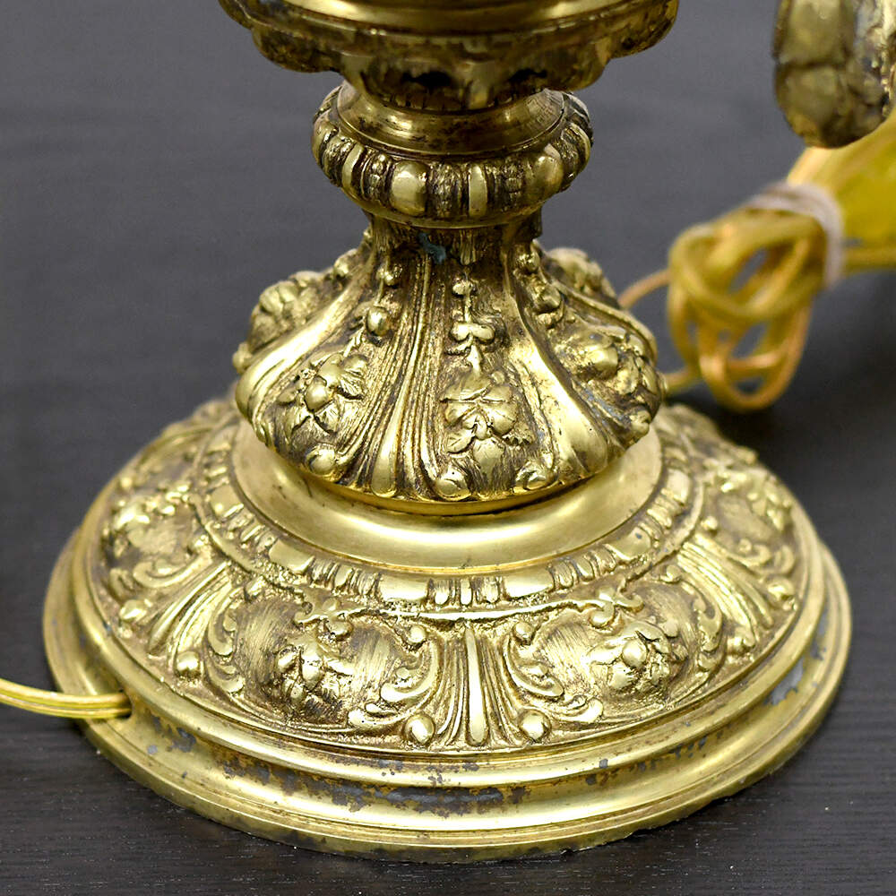 Neoclassical Ornate Ram Head Gold Table Lamps-13