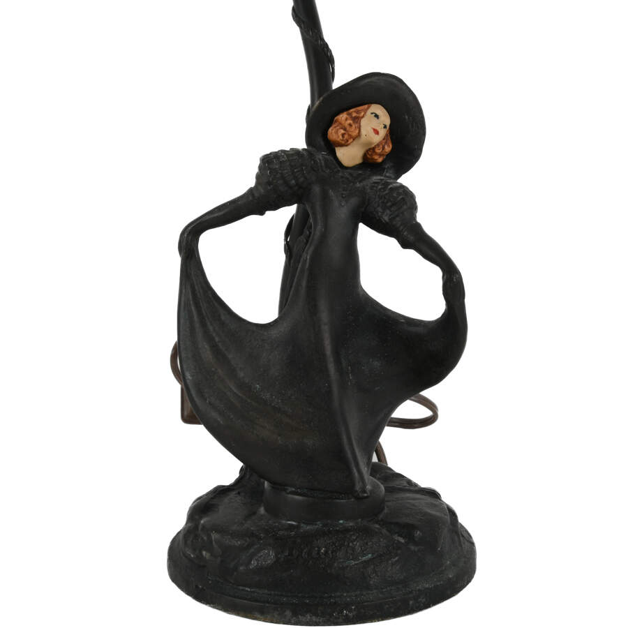 Antique Art Nouveau Signed Dancing Woman Lamp-3