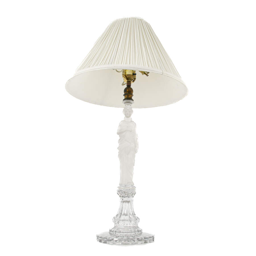 Frosted Crystal Goddess Lamp with Gold Accents-2