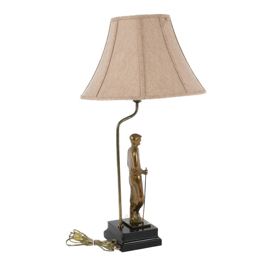 Cast Metal Lamp with Figurine of a Gentleman-3