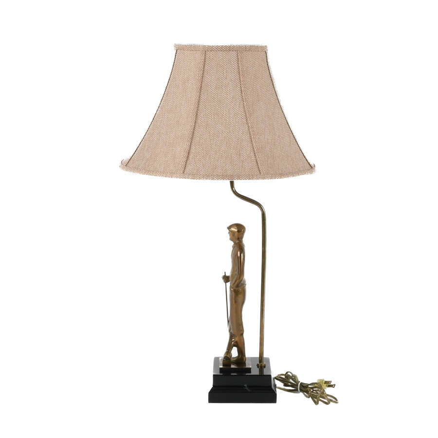 Cast Metal Lamp with Figurine of a Gentleman-2