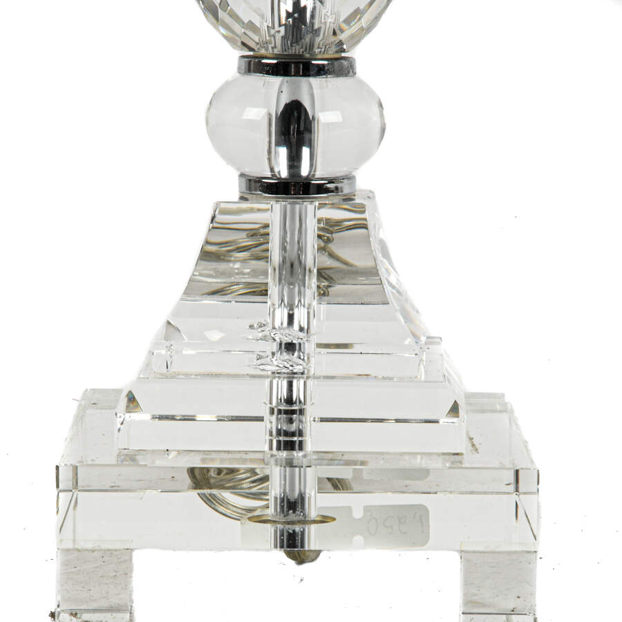 Pair of Crystal and Acrylic Table Lamps with Shades-5