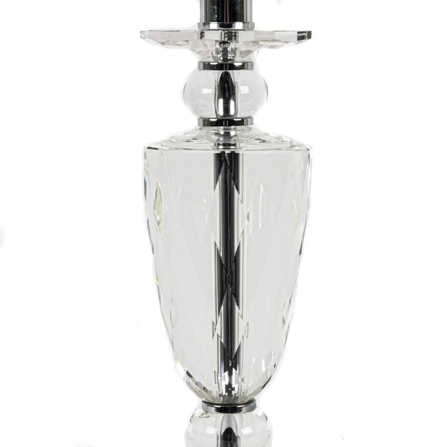 Pair of Crystal and Acrylic Table Lamps with Shades-4