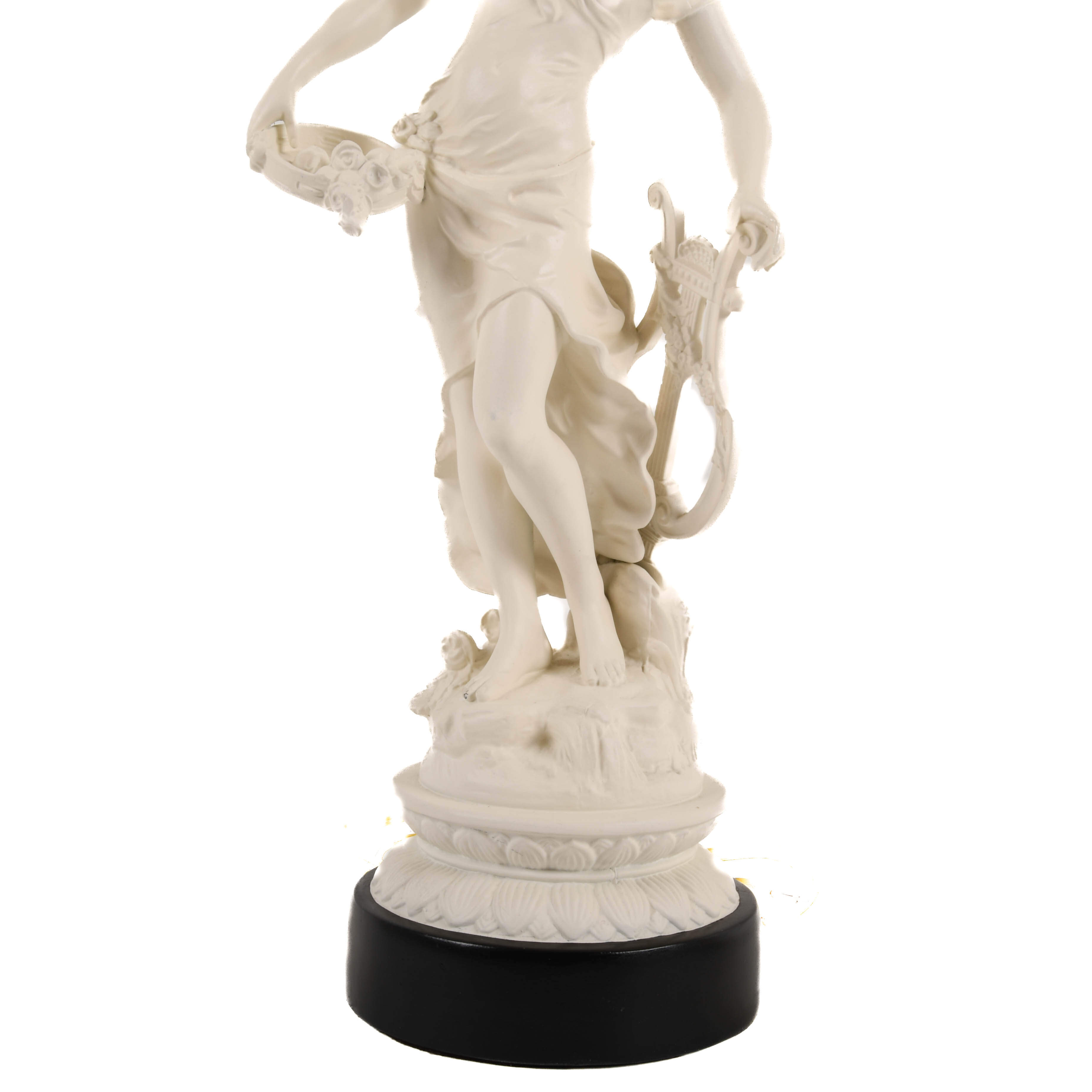 Pair of French Spelter Muse Statue Table Lamps After Moreau-2