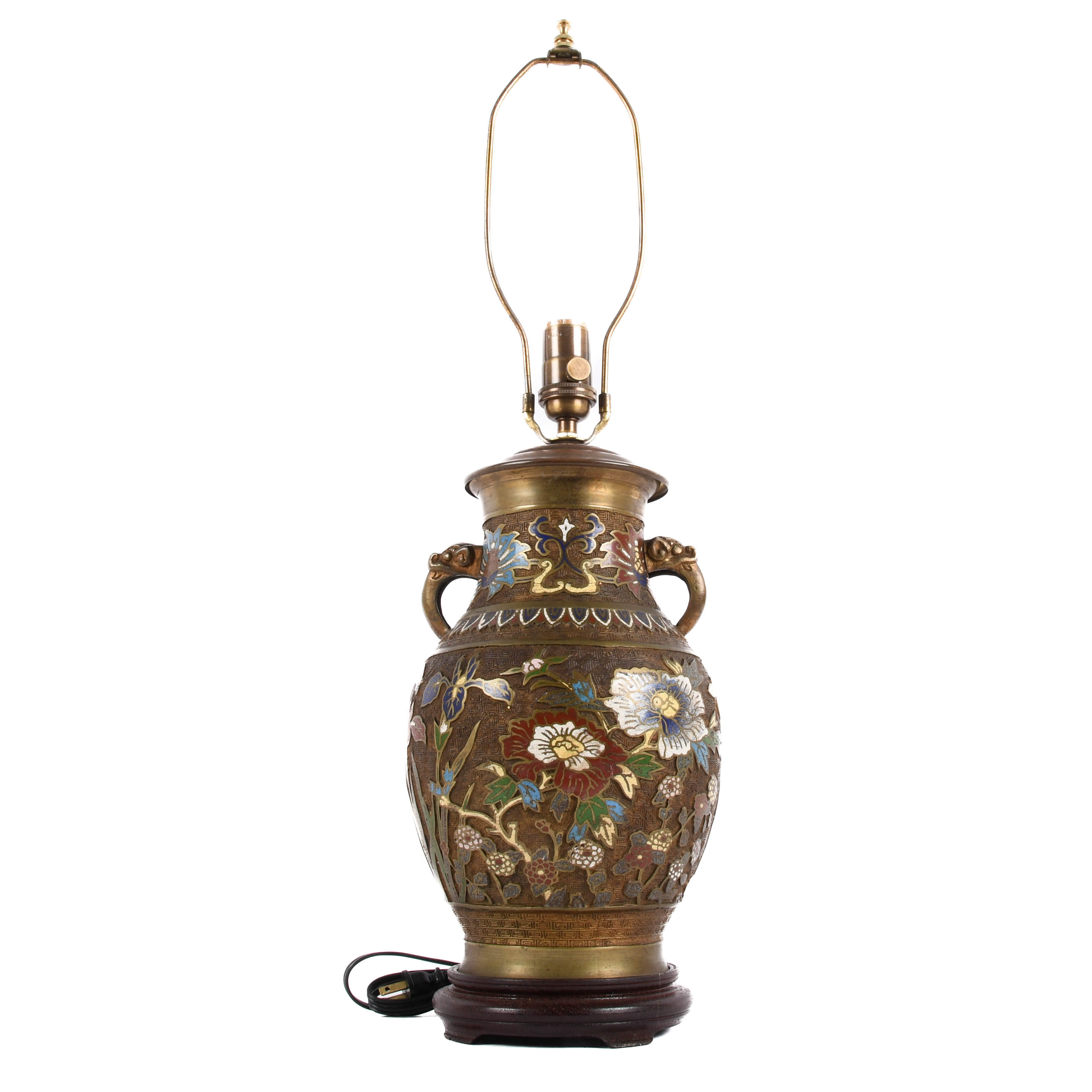 Japanese Champlevé Table Lamp-5